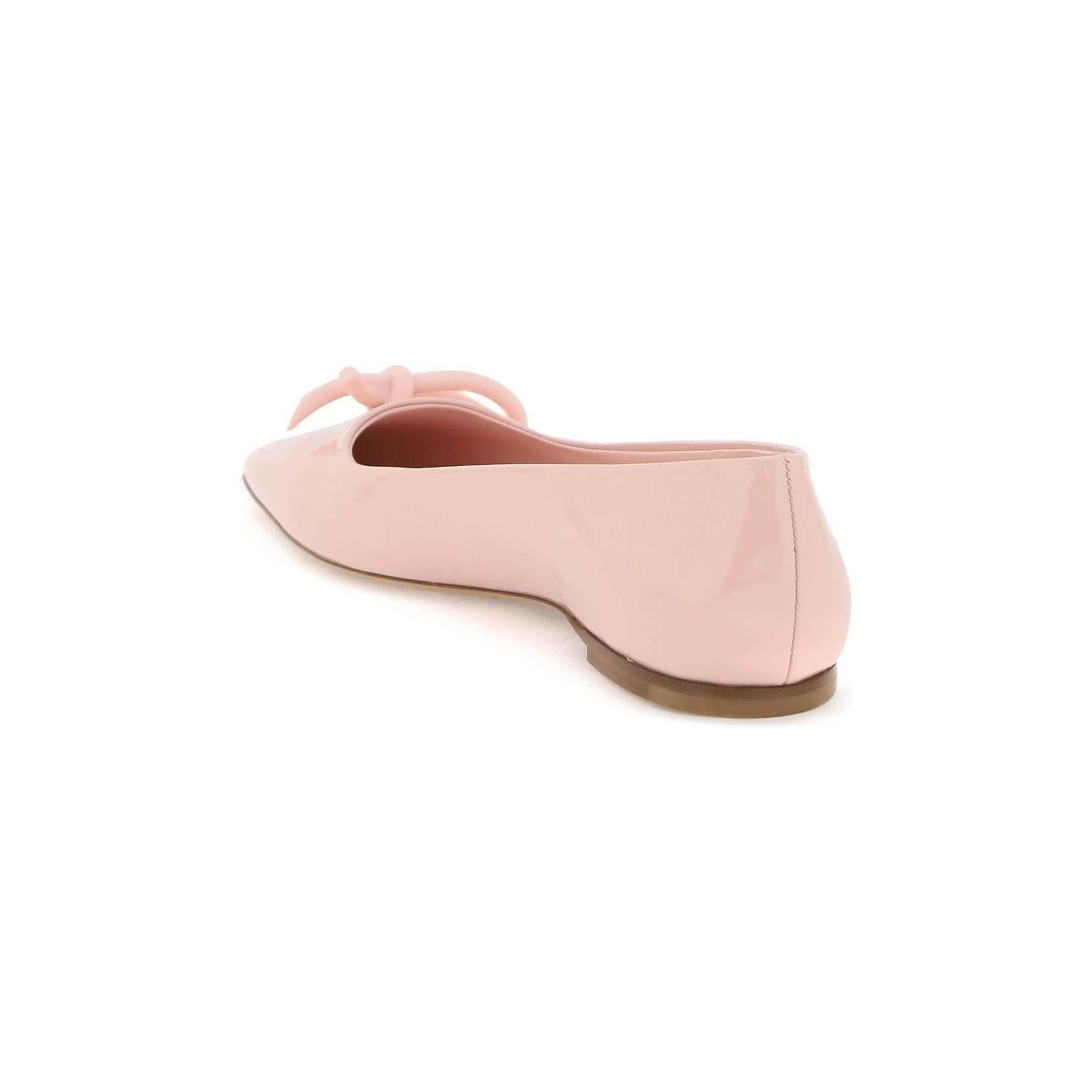 Patent Leather Ballet Flats With Asymmetrical Bow FERRAGAMO JOHN JULIA.