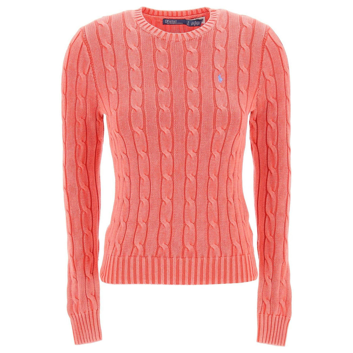 Coral Cable Knit Cotton Sweater