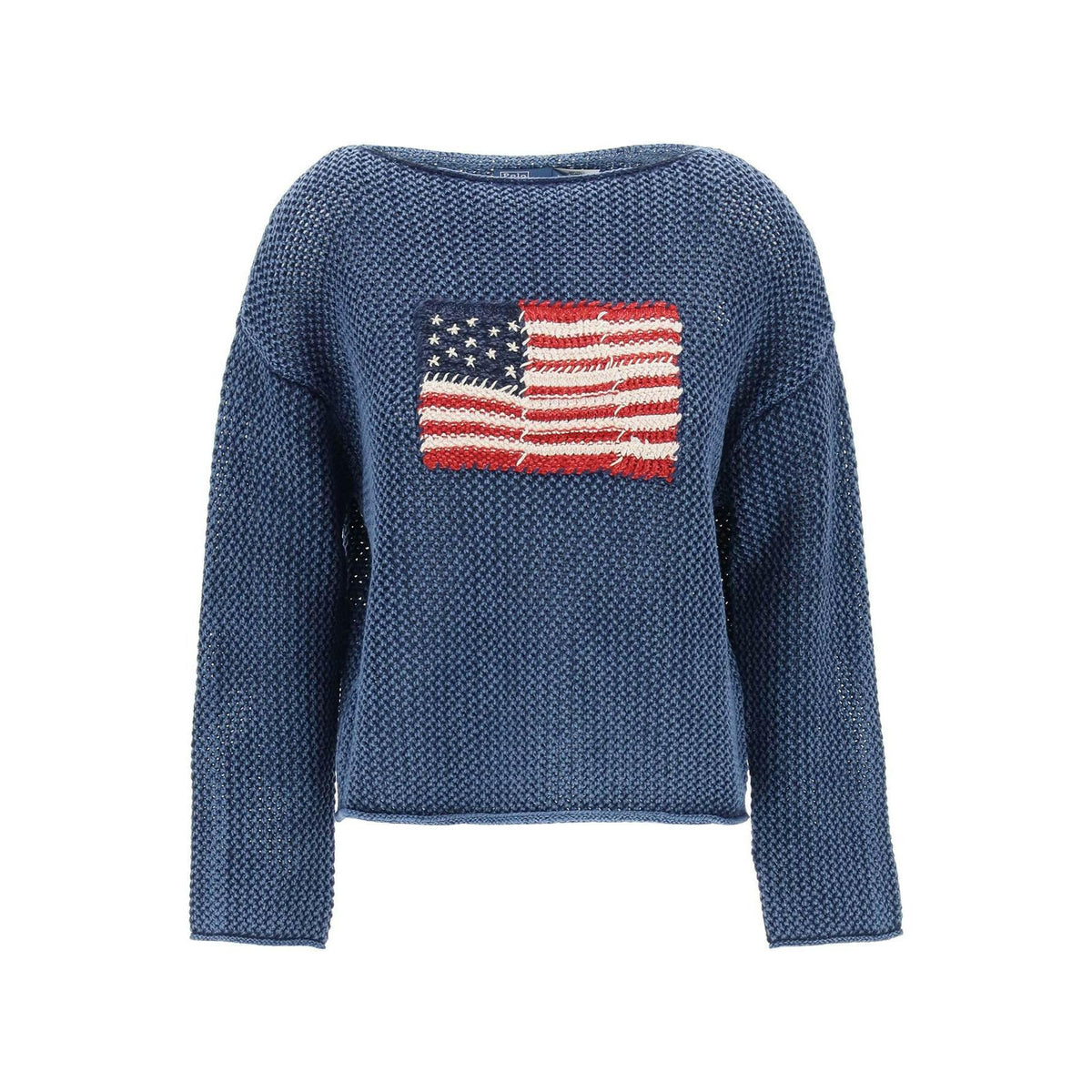 American Flag Knit Boat Neck Sweater