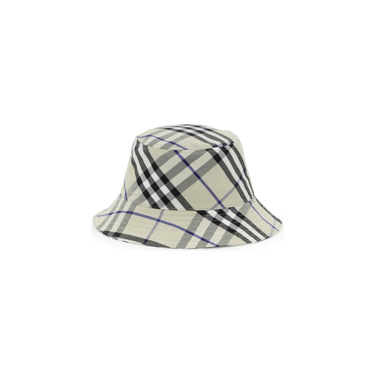 Checked Cotton Blend Bucket Hat