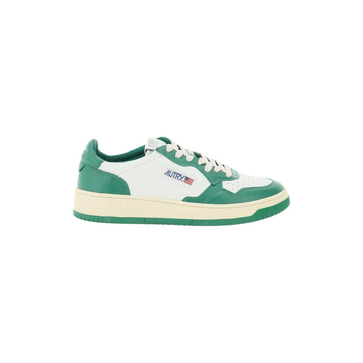 AUTRY - White and Green Leather Medalist Low Sneakers - JOHN JULIA