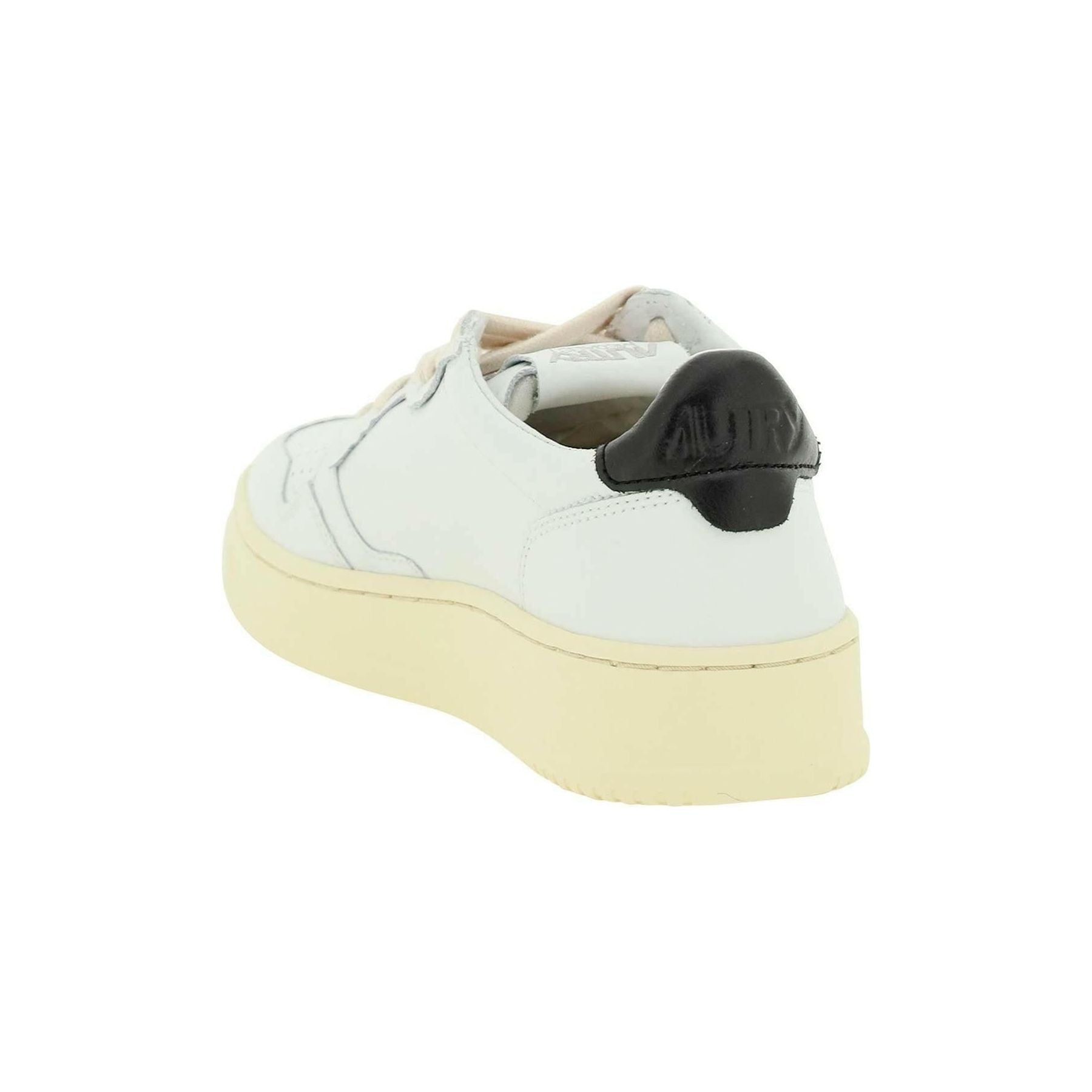 White and Black Leather Medalist Low Sneakers AUTRY JOHN JULIA.