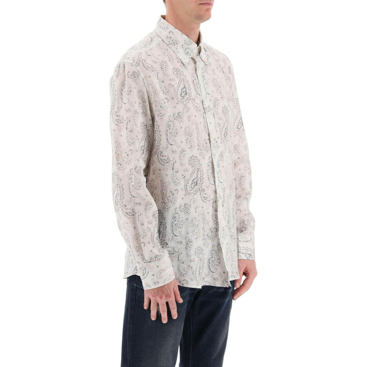 Paisley Print Linen Shirt