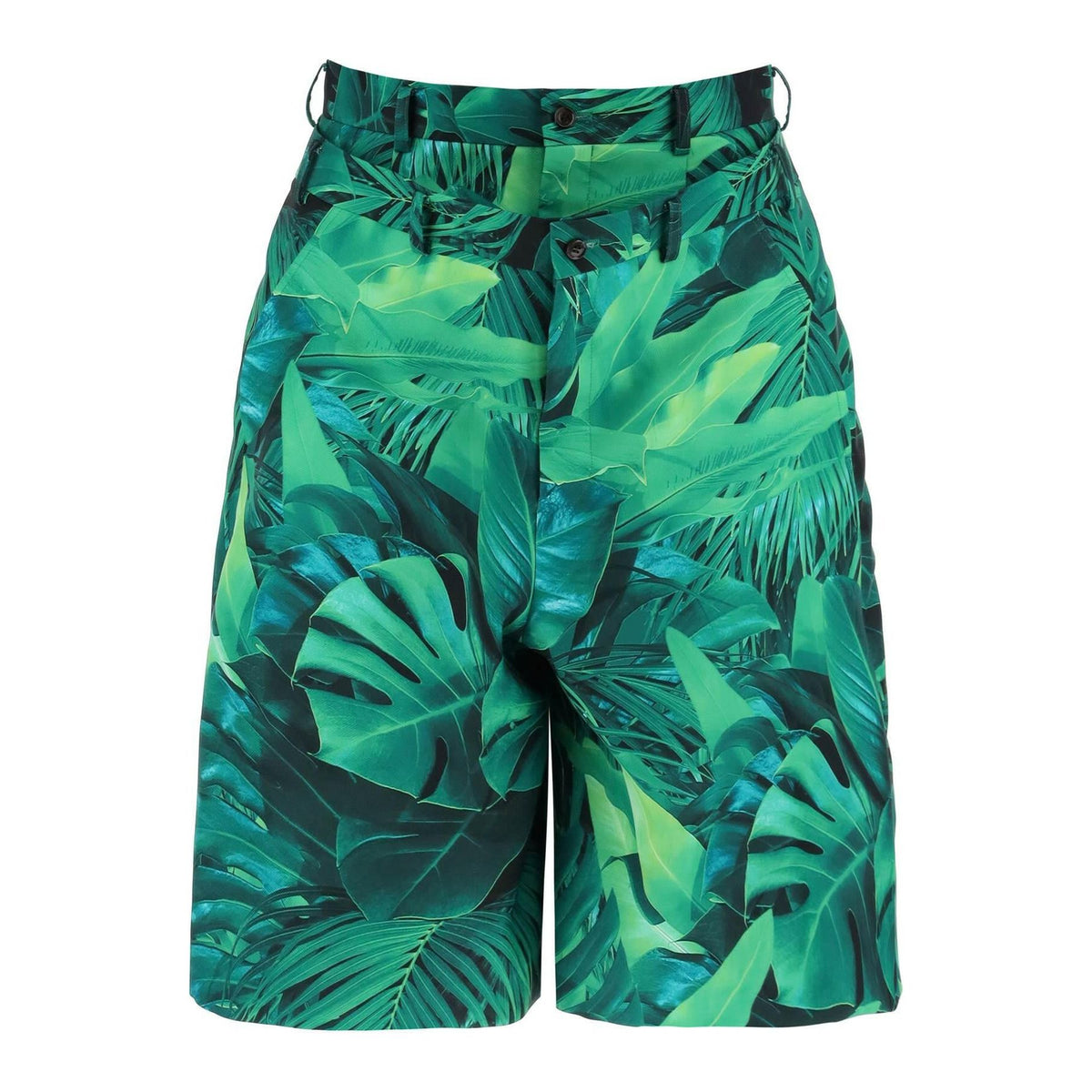 Leaf Print Double Layer Shorts