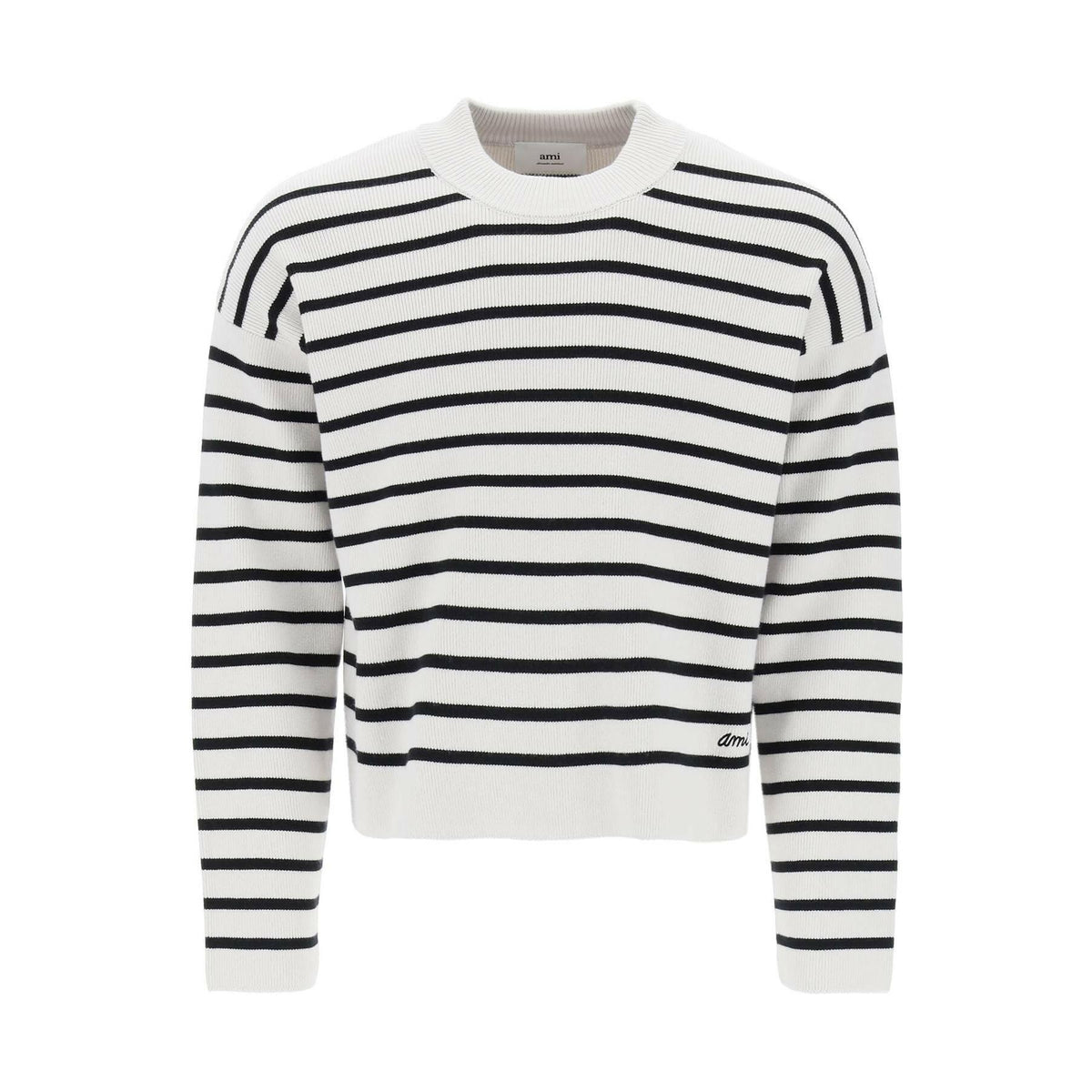 Striped Magic Organic Cotton-Blend Sweater AMI ALEXANDRE MATIUSSI JOHN JULIA.