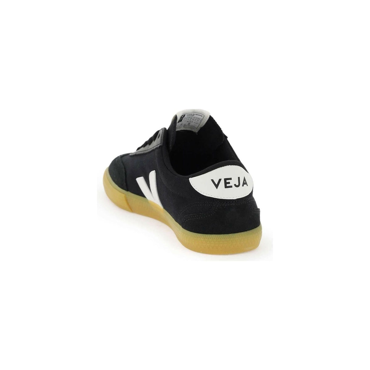 VEJA - Black White Natural Volley Organic Cotton Canvas Sneakers - JOHN JULIA