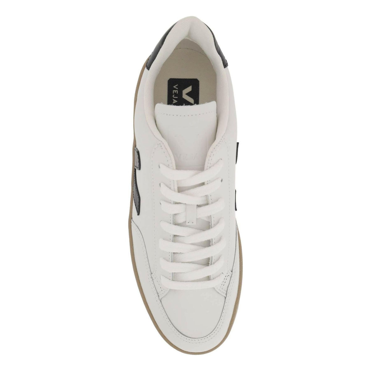 White Extra Black Dune Leather V-12 Sneakers