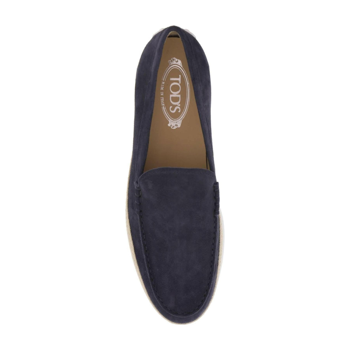 Suede and Raffia Slip-Ons