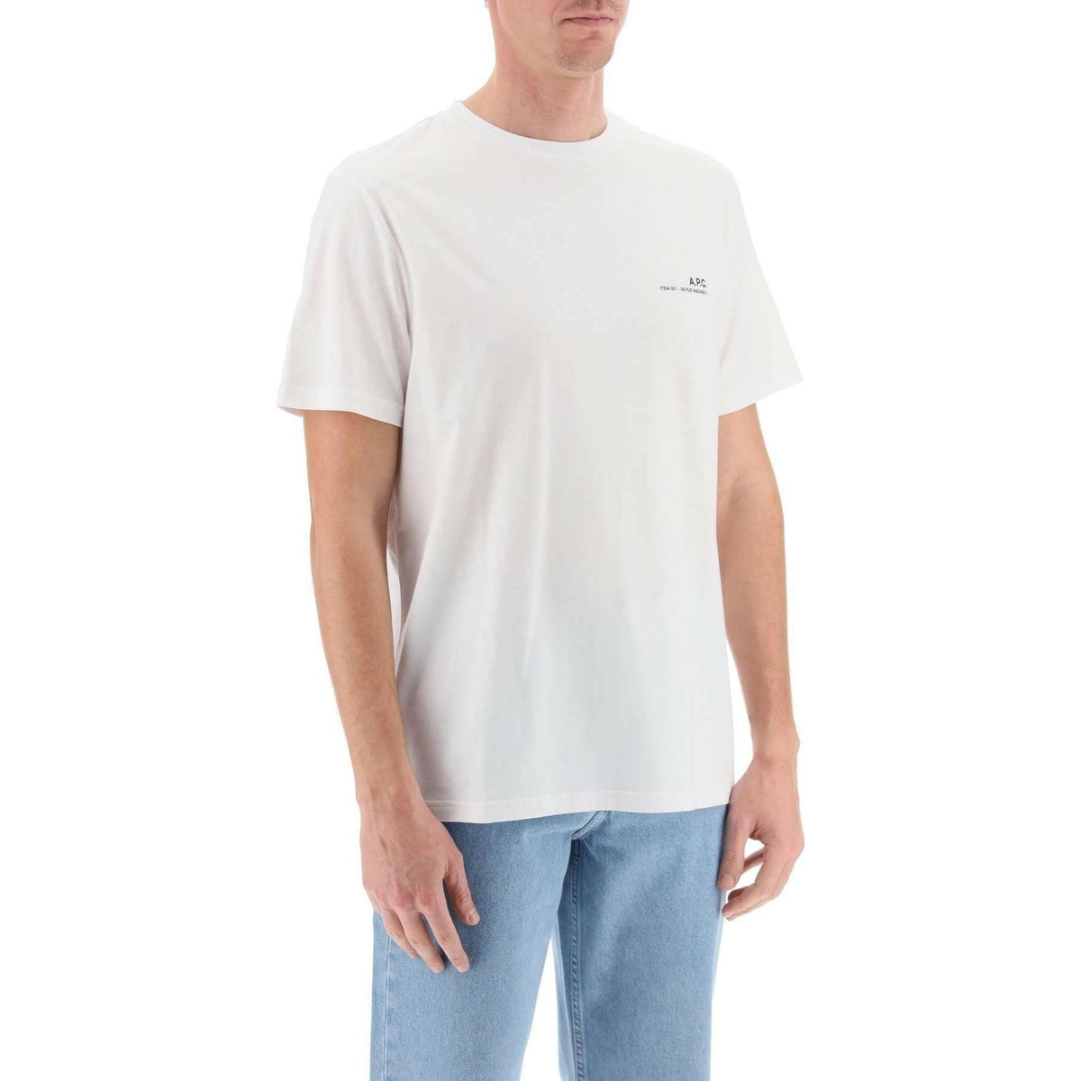 A.P.C. - White Item Logo Print Cotton T-Shirt - JOHN JULIA