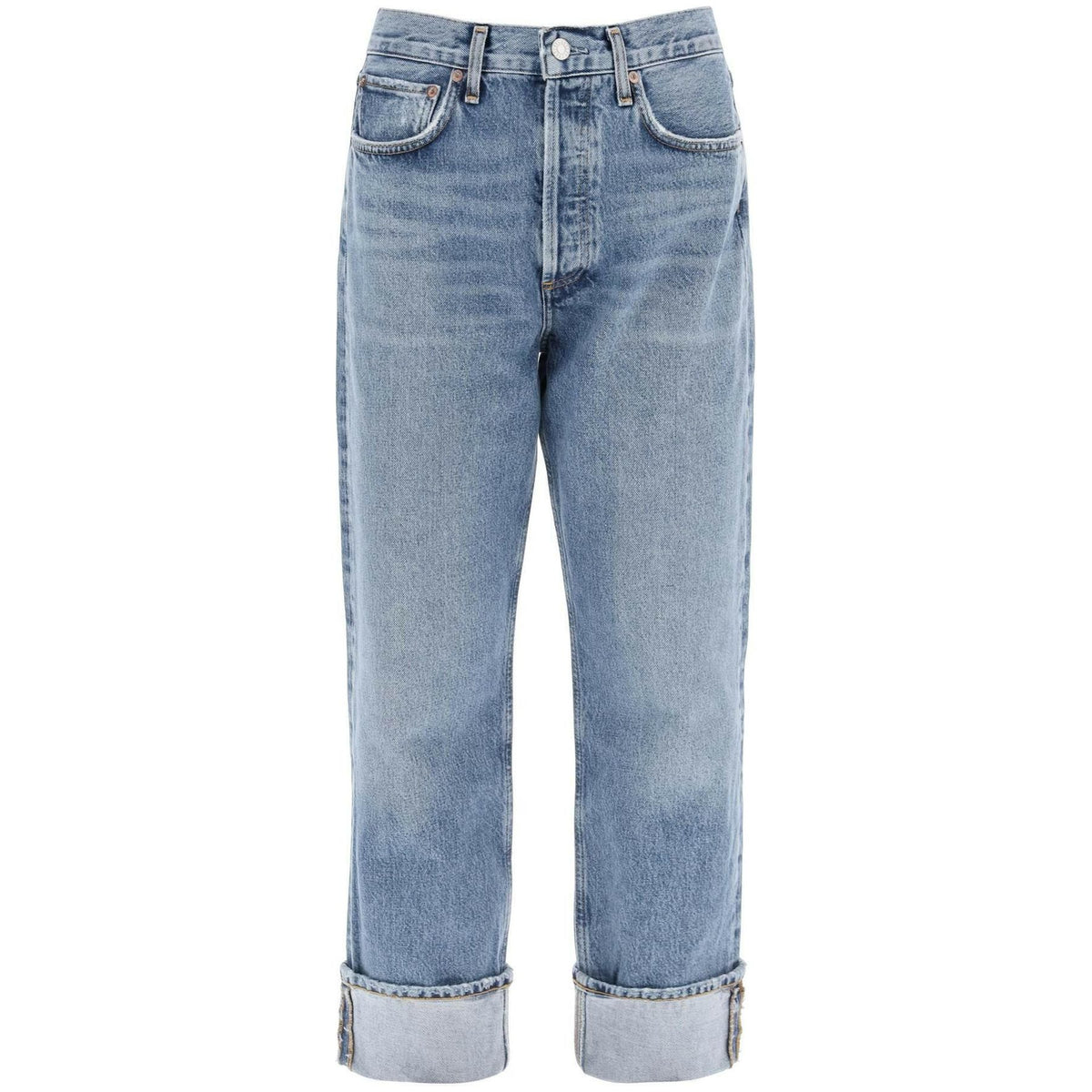 Blue Fran Regenerative Cotton Straight Jeans in Invention AGOLDE JOHN JULIA.