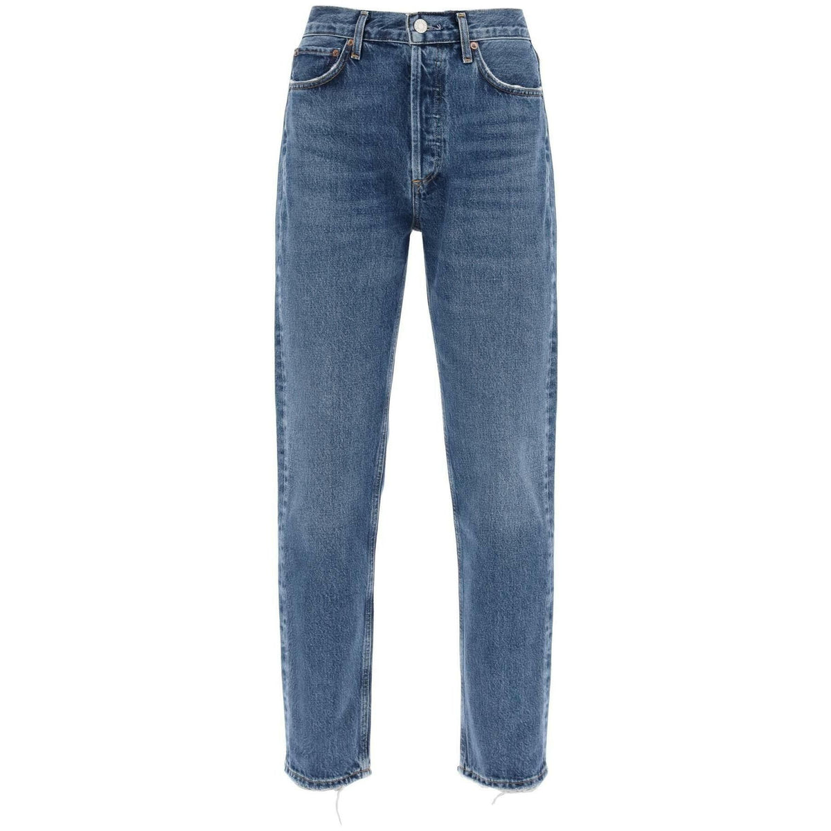 AGOLDE - Blue Regenerative Cotton Straight 90'S Jeans in Range - JOHN JULIA