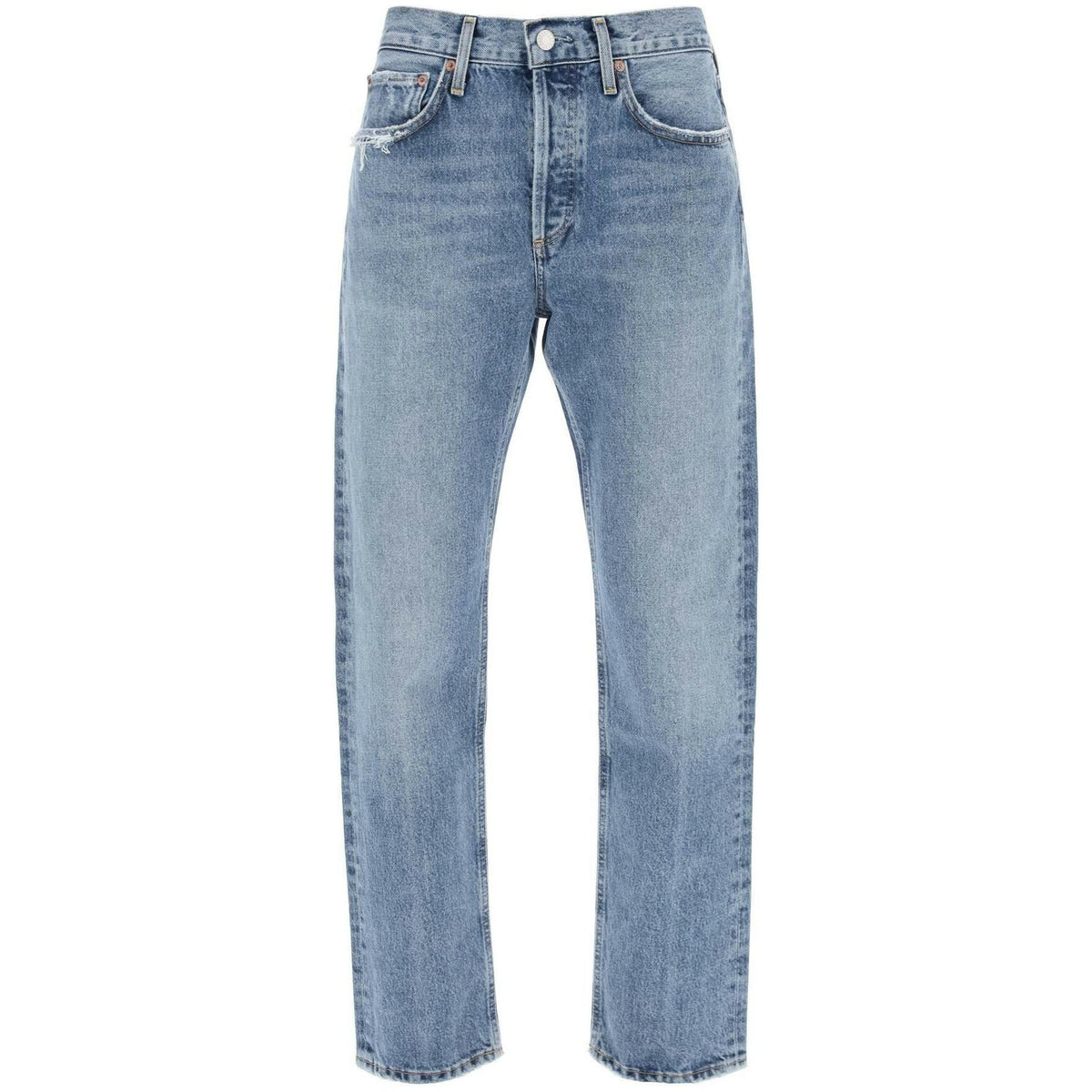 AGOLDE - Blue Vintage Parker Organic Cotton Straight-Crop Jeans - JOHN JULIA
