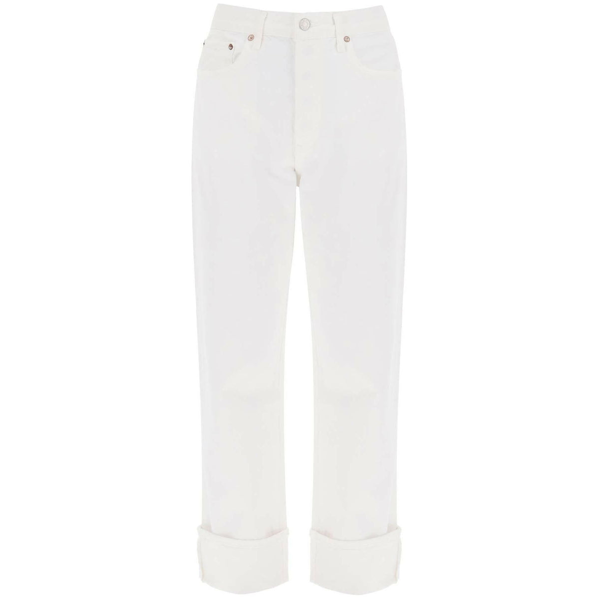 Agolde White Milkshake Fran Low Slung Organic Cotton Straight-Leg Jeans - JOHN JULIA