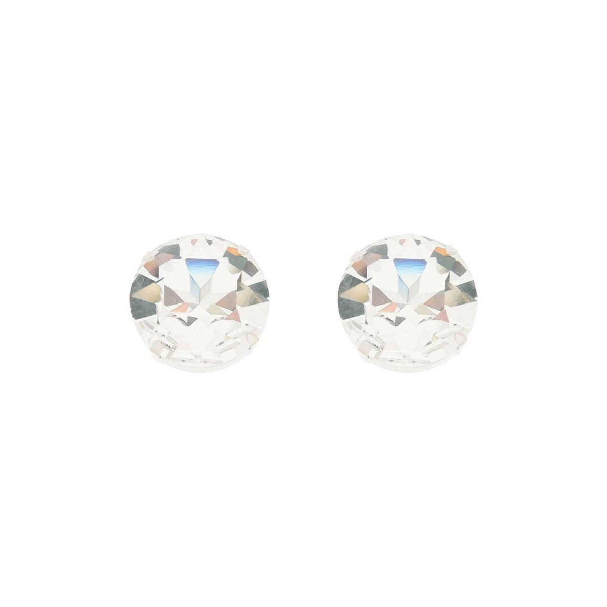 ALESSANDRA RICH - Large Crystal Clip On Earrings - JOHN JULIA