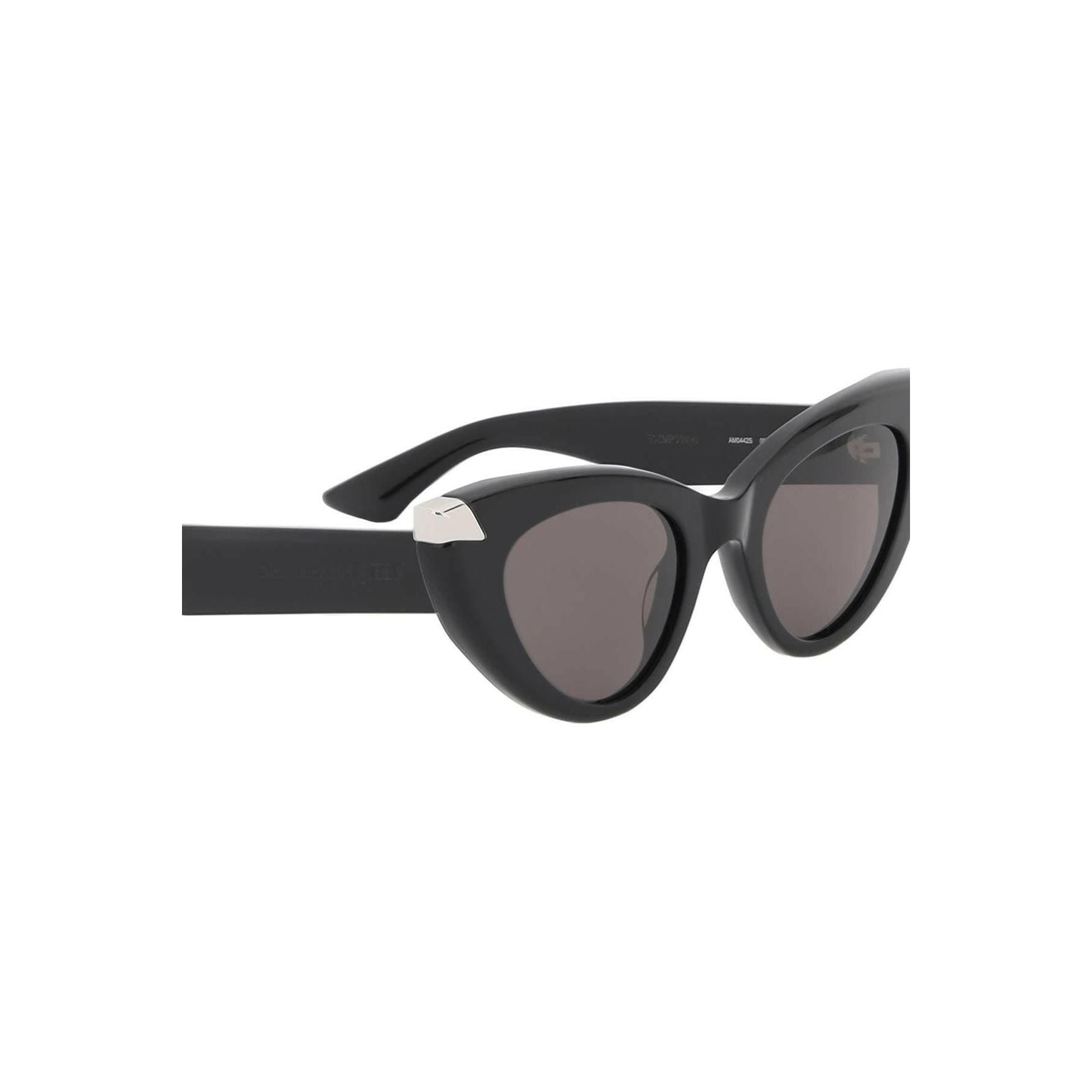 Punk Rivet Cat-Eye Sunglasses in Black/Smoke ALEXANDER MCQUEEN JOHN JULIA.