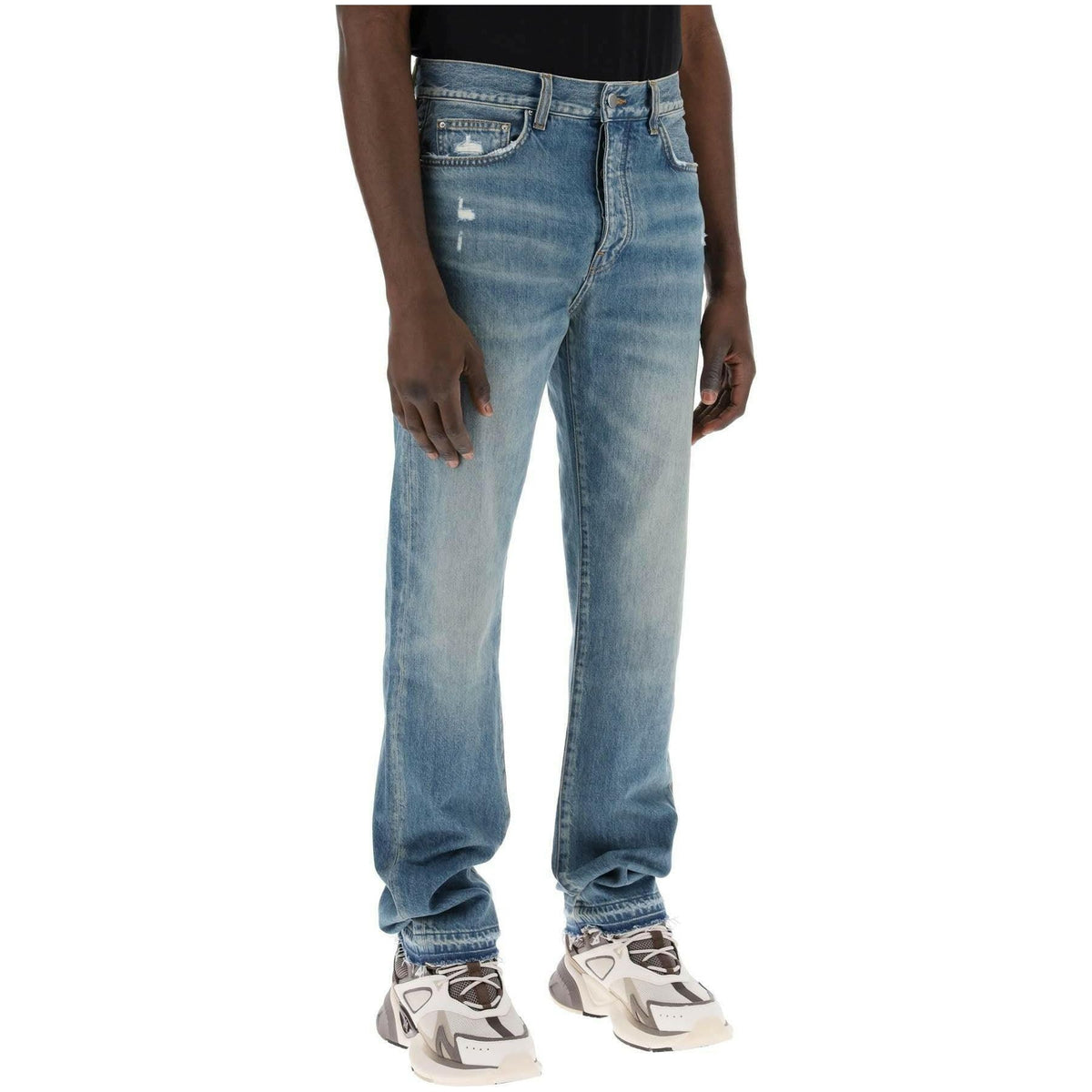 AMIRI - Crafted Indigo Distressed Effect Cotton Jeans - JOHN JULIA