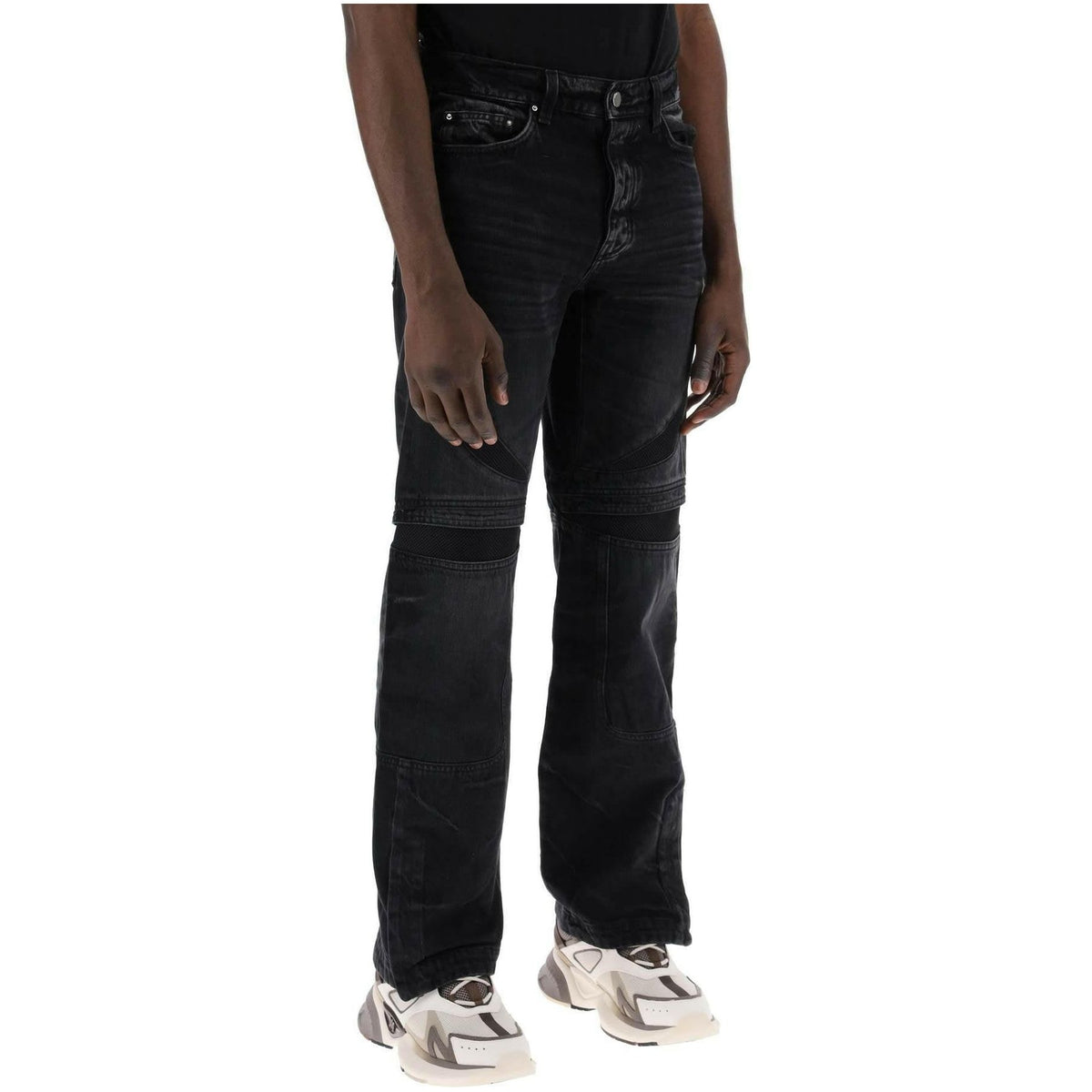 AMIRI - Faded Black Cotton Mesh Insert Mx3 Jeans - JOHN JULIA