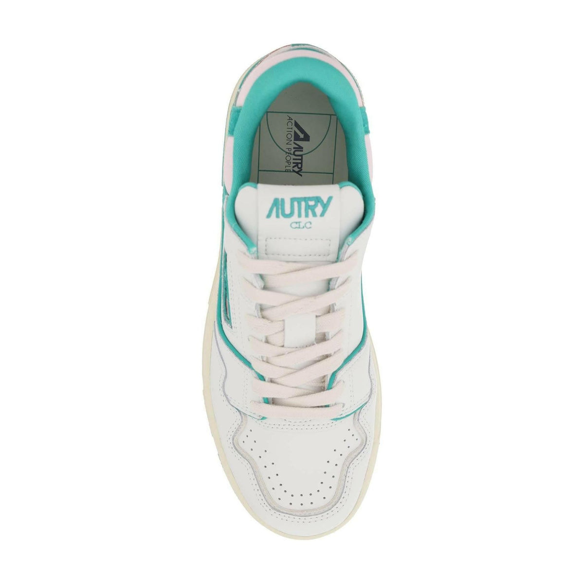 AUTRY - White and Emerald Green Leather CLC Sneakers - JOHN JULIA