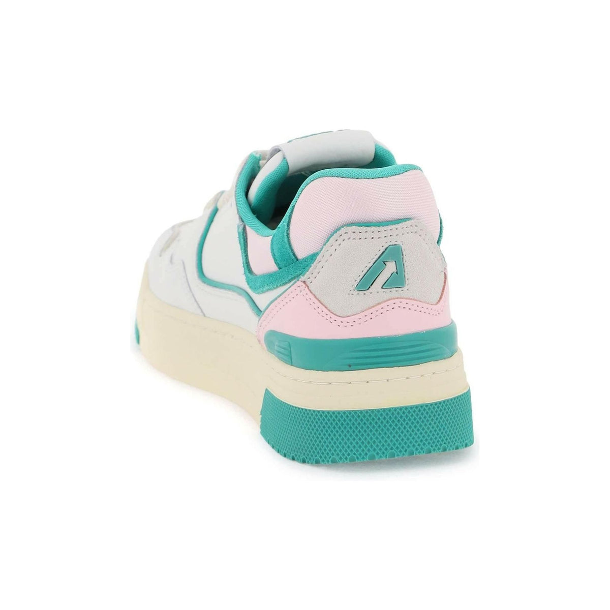 AUTRY - White and Emerald Green Leather CLC Sneakers - JOHN JULIA
