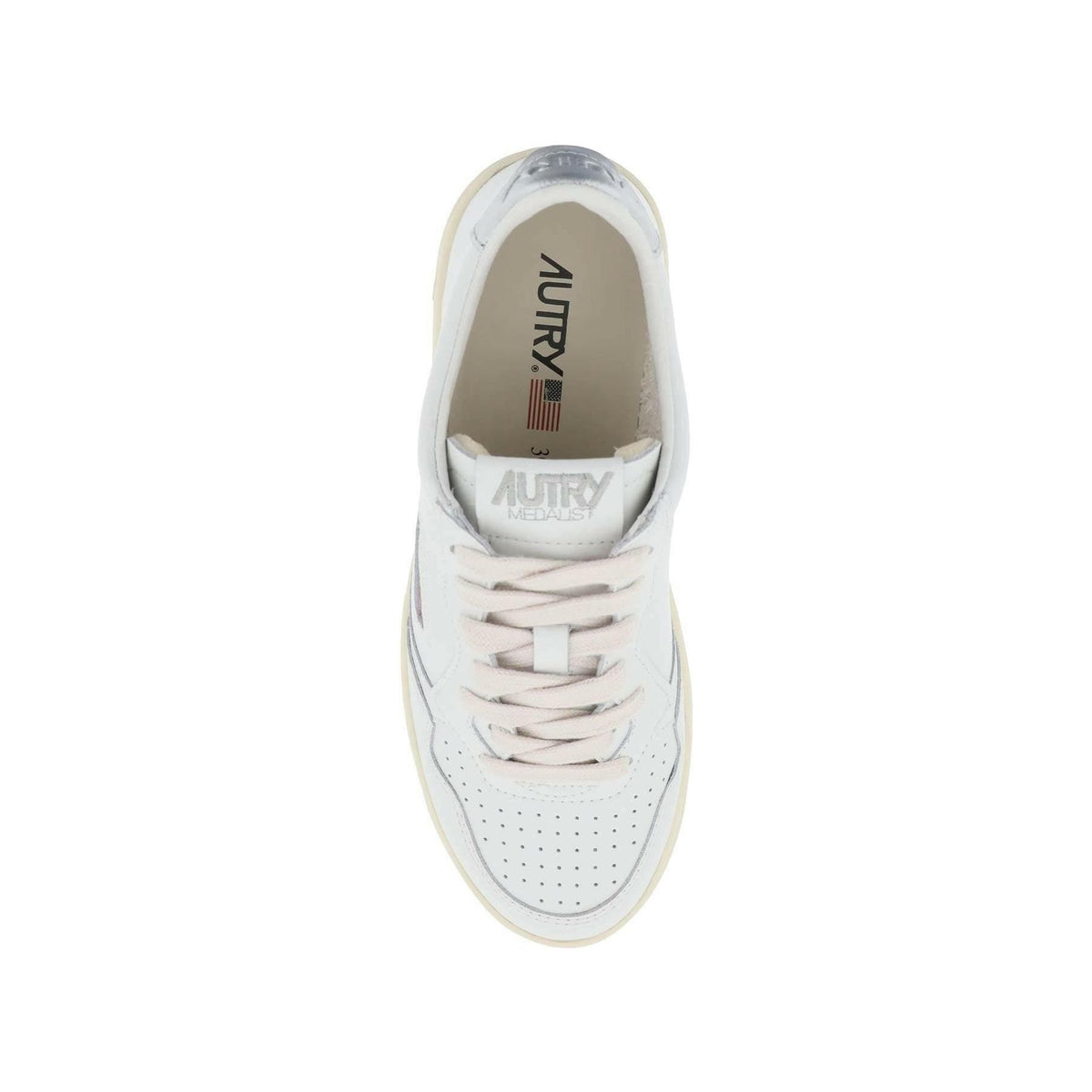 AUTRY - White and Silver Leather Medalist Low Sneakers - JOHN JULIA