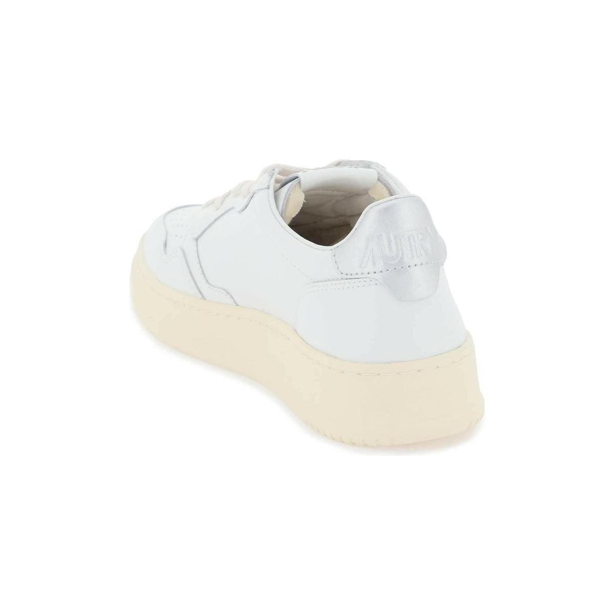 AUTRY - White and Silver Leather Medalist Low Sneakers - JOHN JULIA