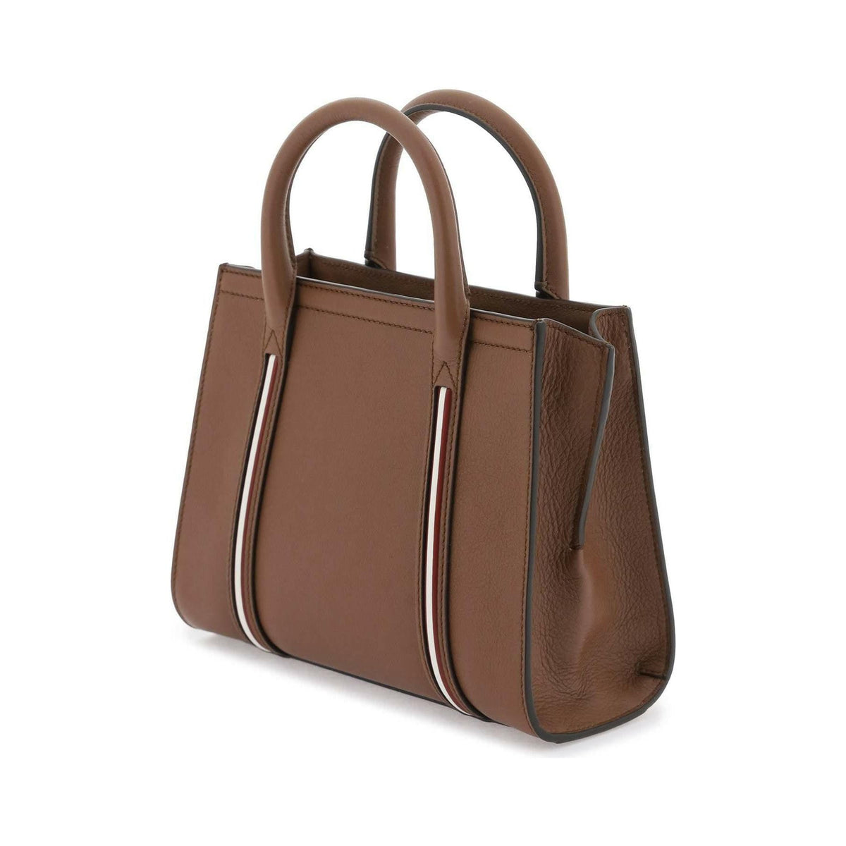 BALLY - Brown Small Code Leather Tote Bag - JOHN JULIA