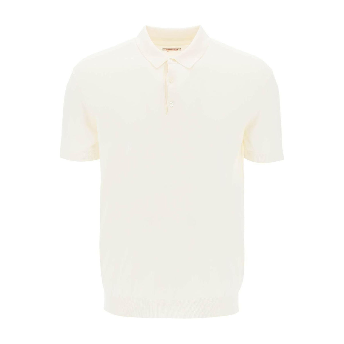 BARACUTA - White Cotton Knit Polo Shirt - JOHN JULIA