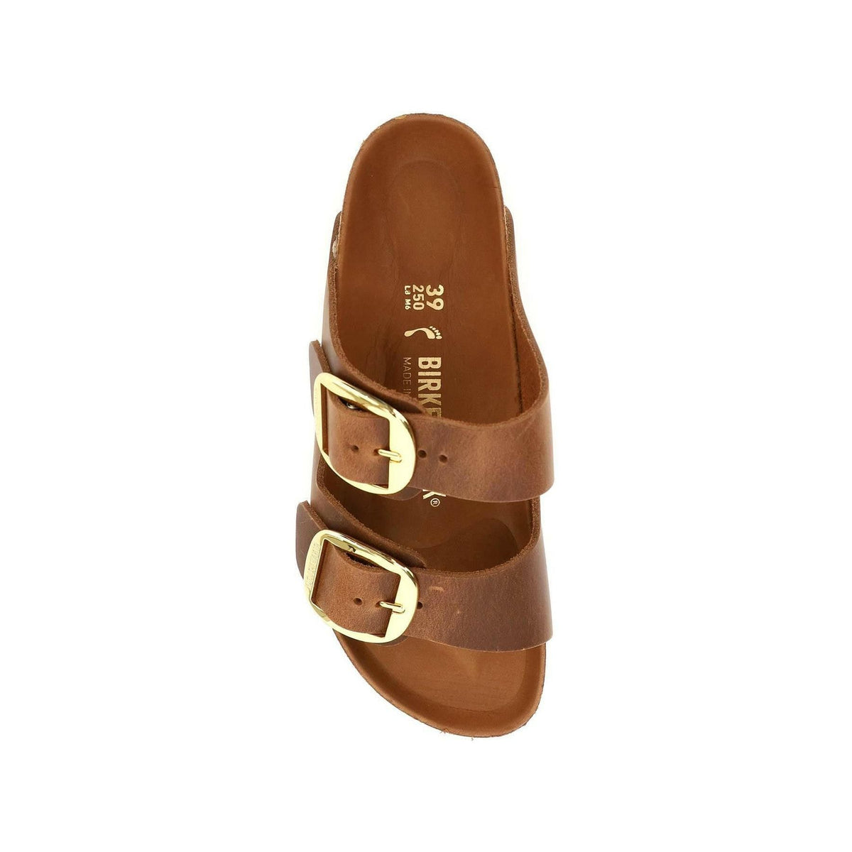 BIRKENSTOCK - Cognac Arizona Big Buckle Oiled Leather Sandals Narrow Fit - JOHN JULIA