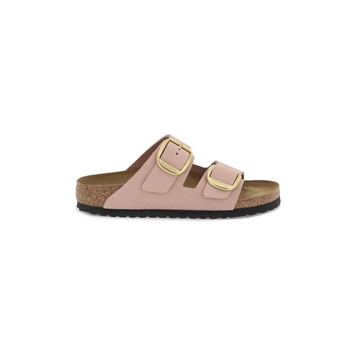 BIRKENSTOCK - Soft Pink Arizona Big Buckle Nubuck Leather Two-Strap Sandals Narrow Fit - JOHN JULIA