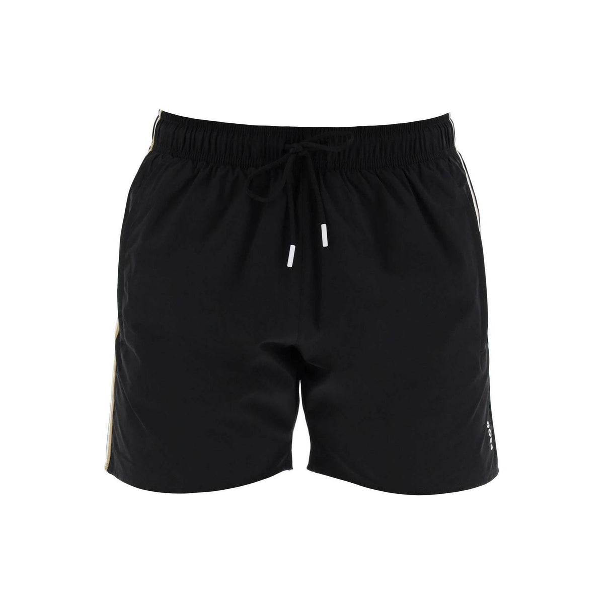 BOSS - Black Recycled Swim Shorts - JOHN JULIA