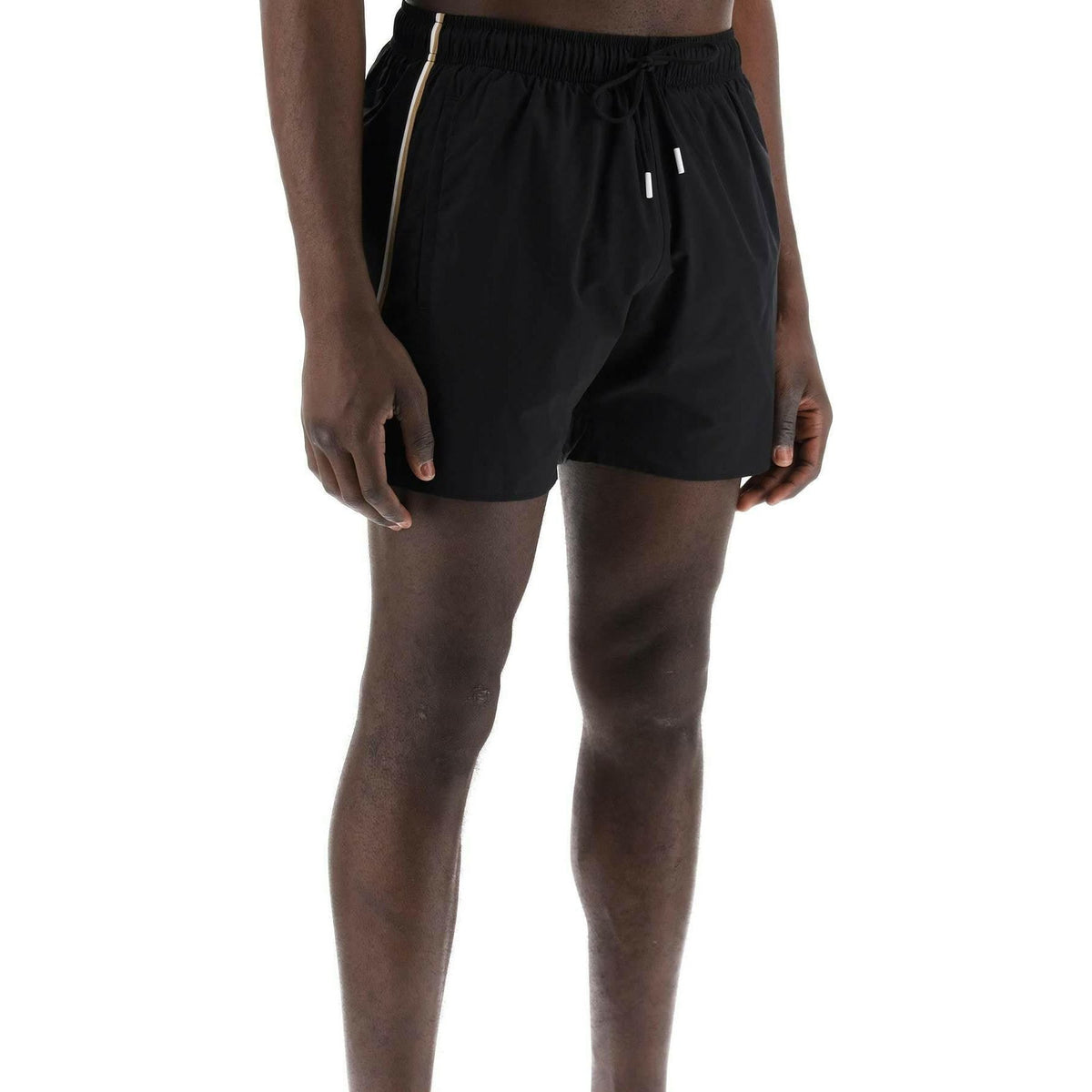 BOSS - Black Recycled Swim Shorts - JOHN JULIA
