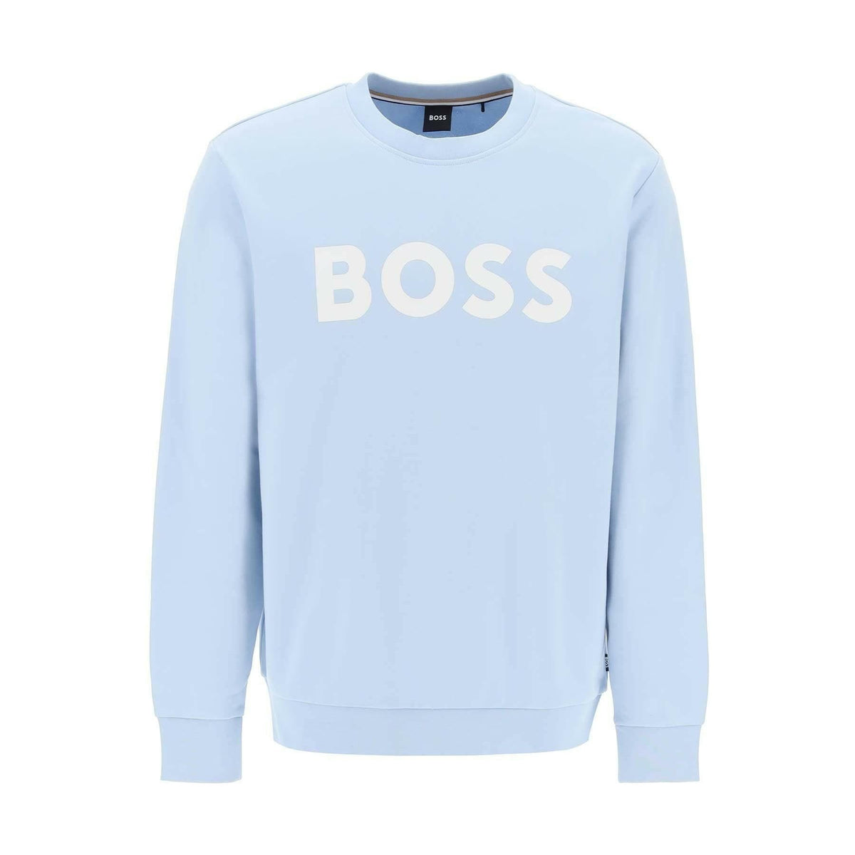 BOSS - Light Pastel Blue Soleri Logo Cotton Sweatshirt - JOHN JULIA