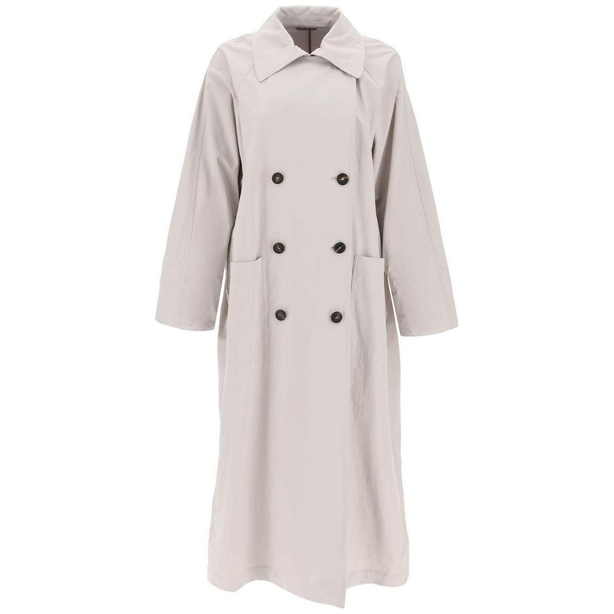 BRUNELLO CUCINELLI - Double-Breasted Trench Coat With Shiny Cuff Details - JOHN JULIA