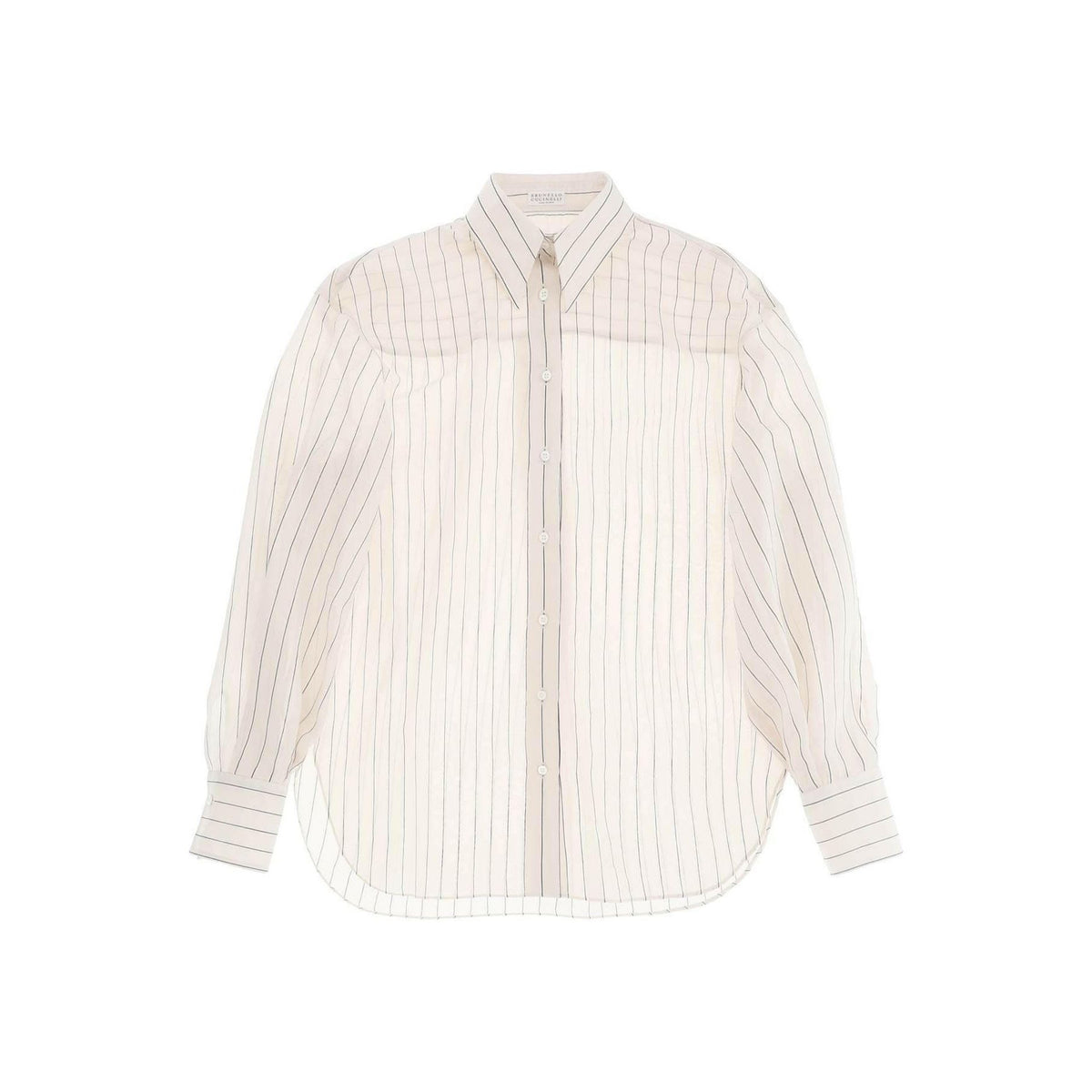 BRUNELLO CUCINELLI - Panama White Sparkling Stripe Poplin Shirt - JOHN JULIA
