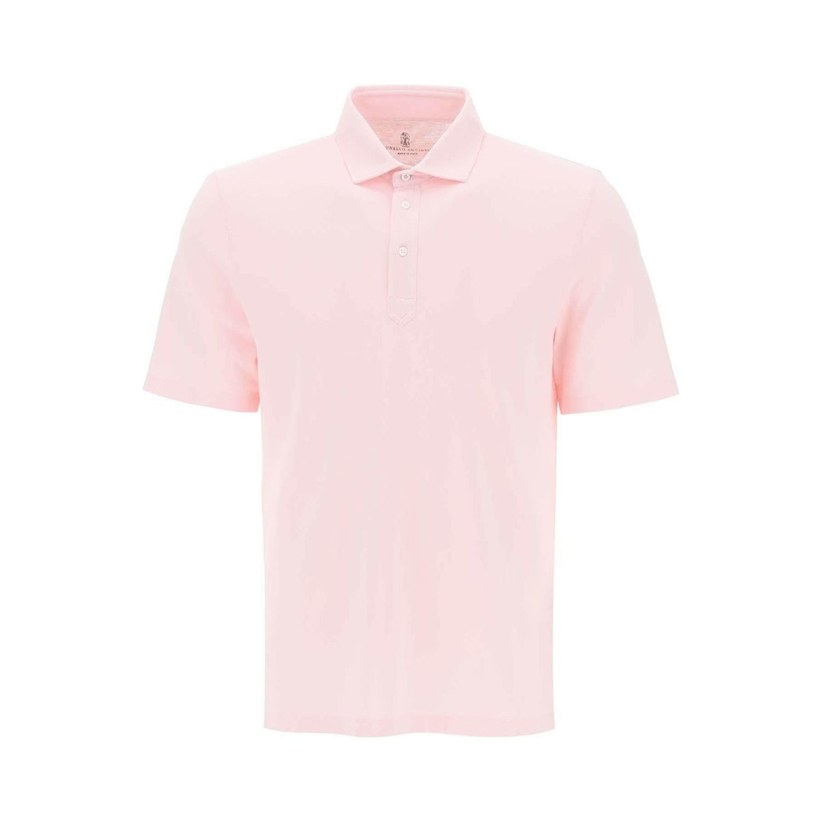 BRUNELLO CUCINELLI - Pink Cotton Piqué Short-Sleeve Polo Shirt - JOHN JULIA
