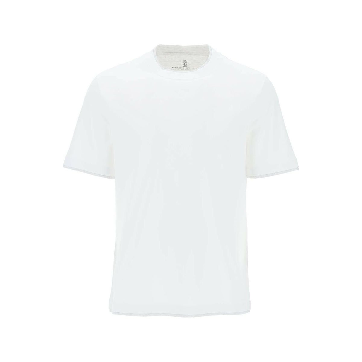 BRUNELLO CUCINELLI - White Faux-Layering Cotton Jersey T-Shirt - JOHN JULIA