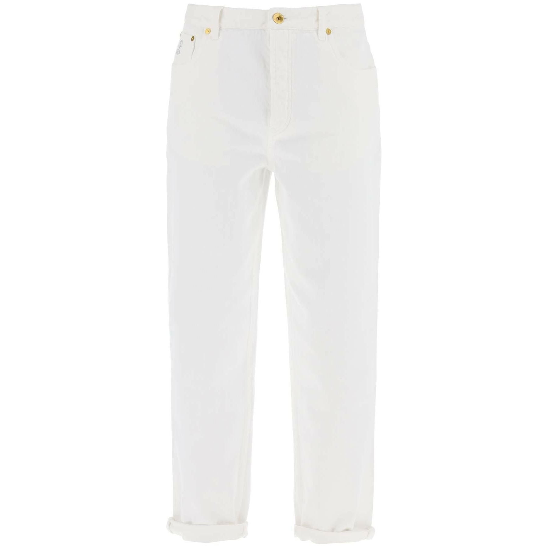 White Garment-Dyed Cotton Jeans BRUNELLO CUCINELLI JOHN JULIA.