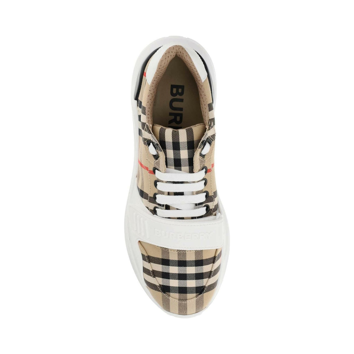 Archive Beige Regis Check, Suede and Leather Sneakers BURBERRY JOHN JULIA.