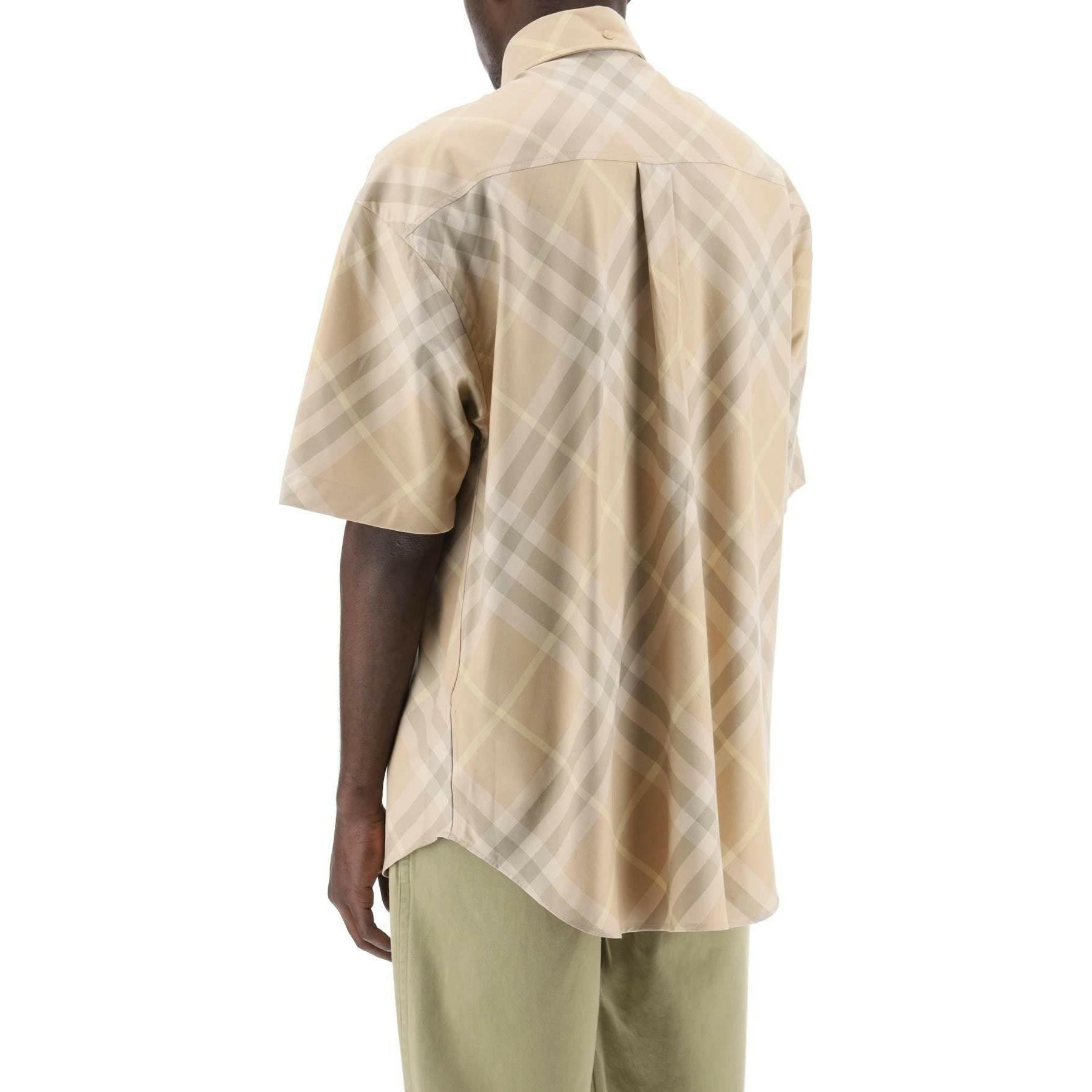 Flax Check Short-Sleeve Cotton Shirt BURBERRY JOHN JULIA.