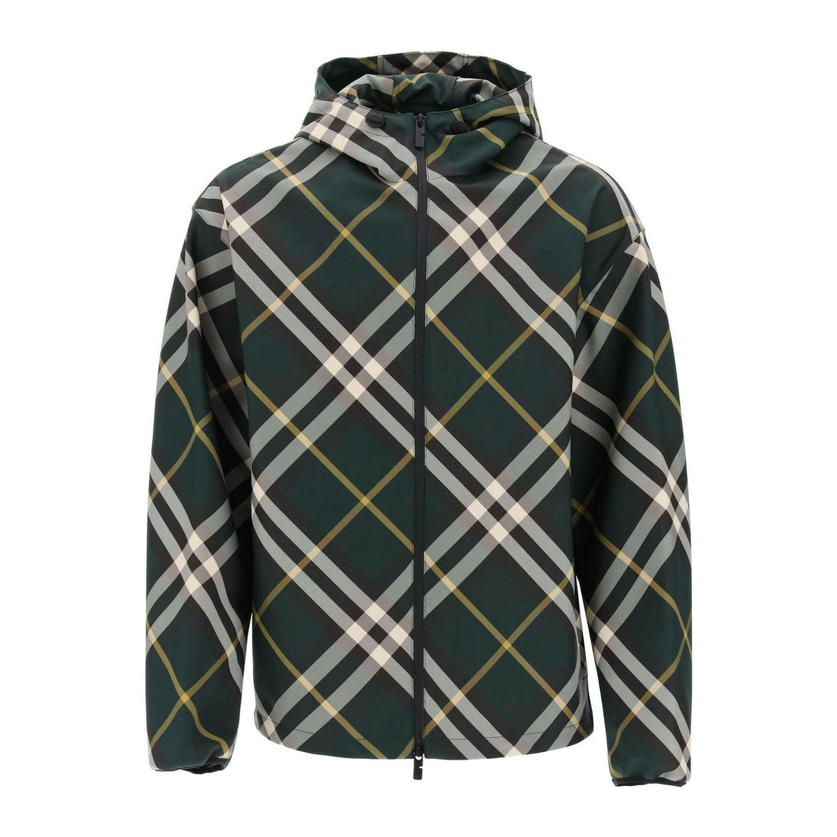 BURBERRY - Ivy Green Check Hooded Lightweight Jacket - JOHN JULIA