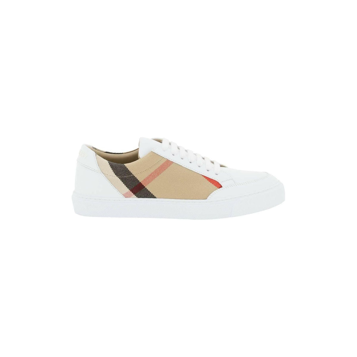 BURBERRY - Optic White House Check and Leather Sneakers - JOHN JULIA
