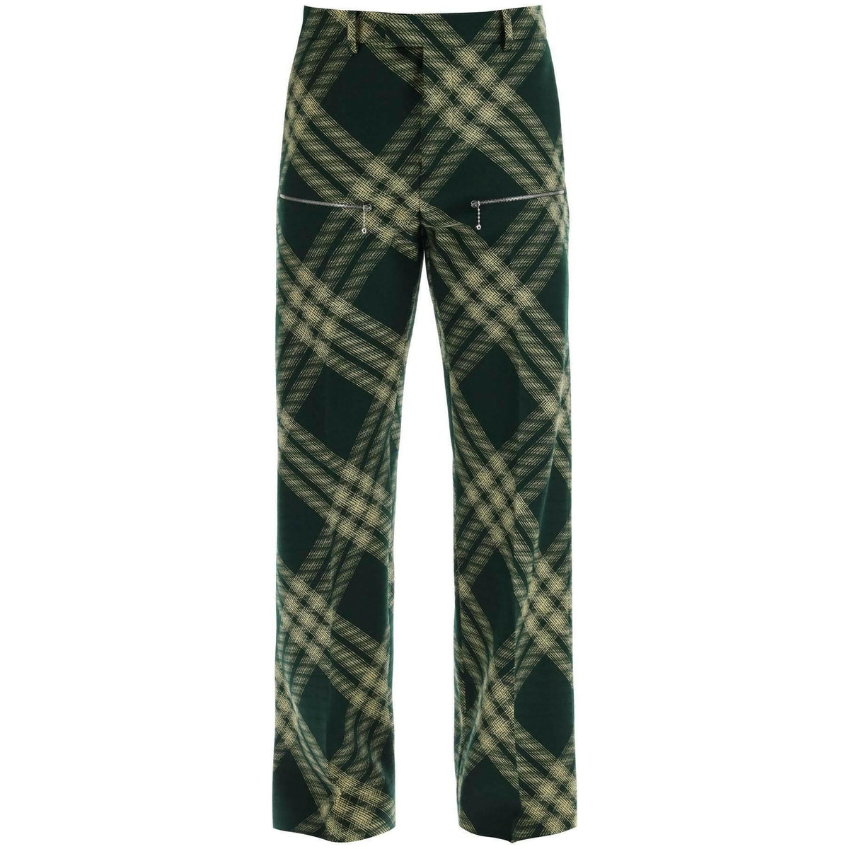 BURBERRY - Primrose Ombré Check Wool Twill Trousers Tailored - JOHN JULIA