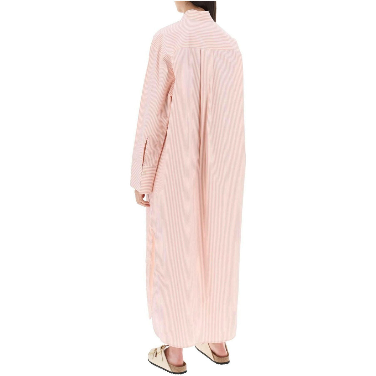 BY MALENE BIRGER - Pink Perros Organic Cotton Dress in Skinny Stripe Diva - JOHN JULIA