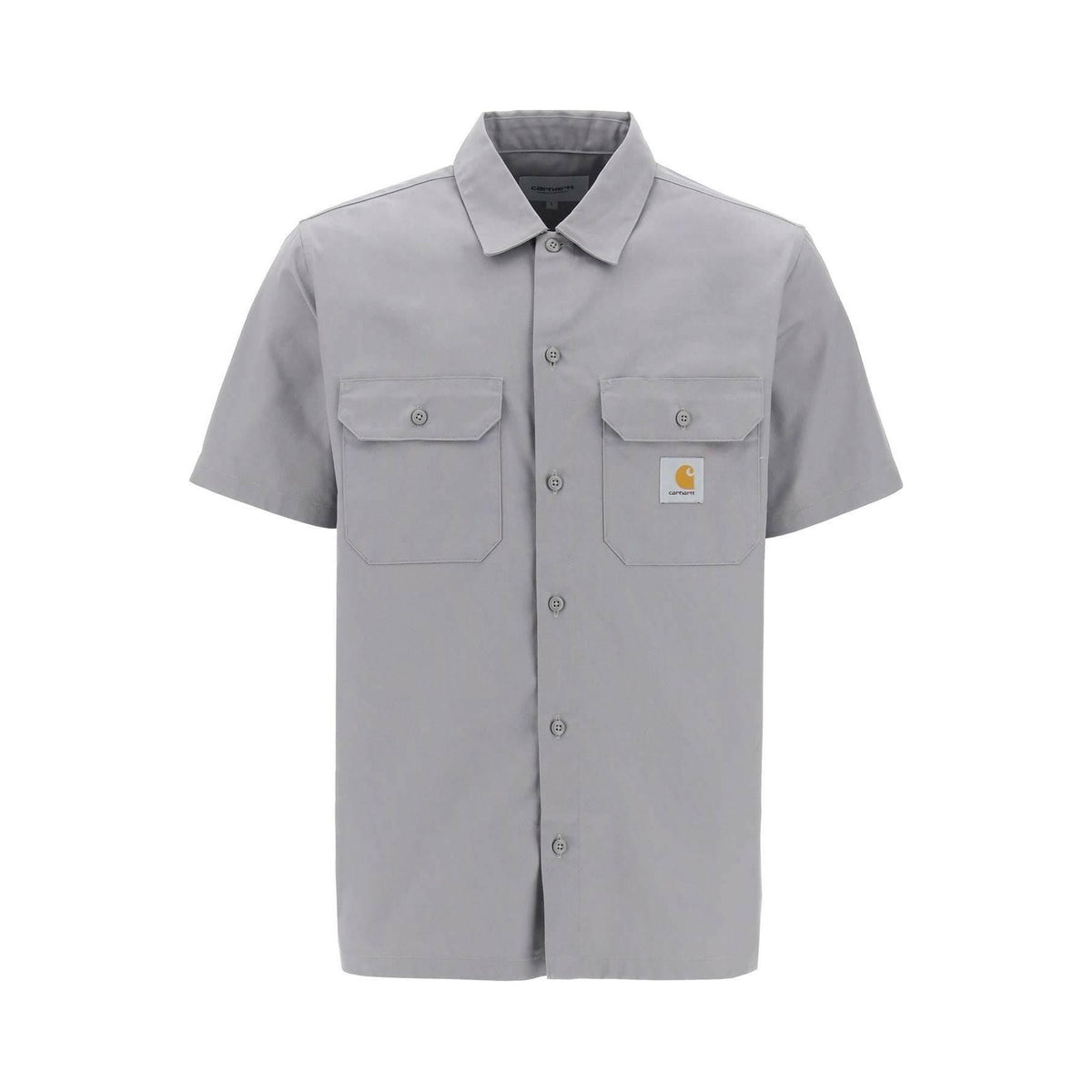 CARHARTT WIP - Grey Marengo Compact Cotton Twill Short Sleeved Shirt - JOHN JULIA