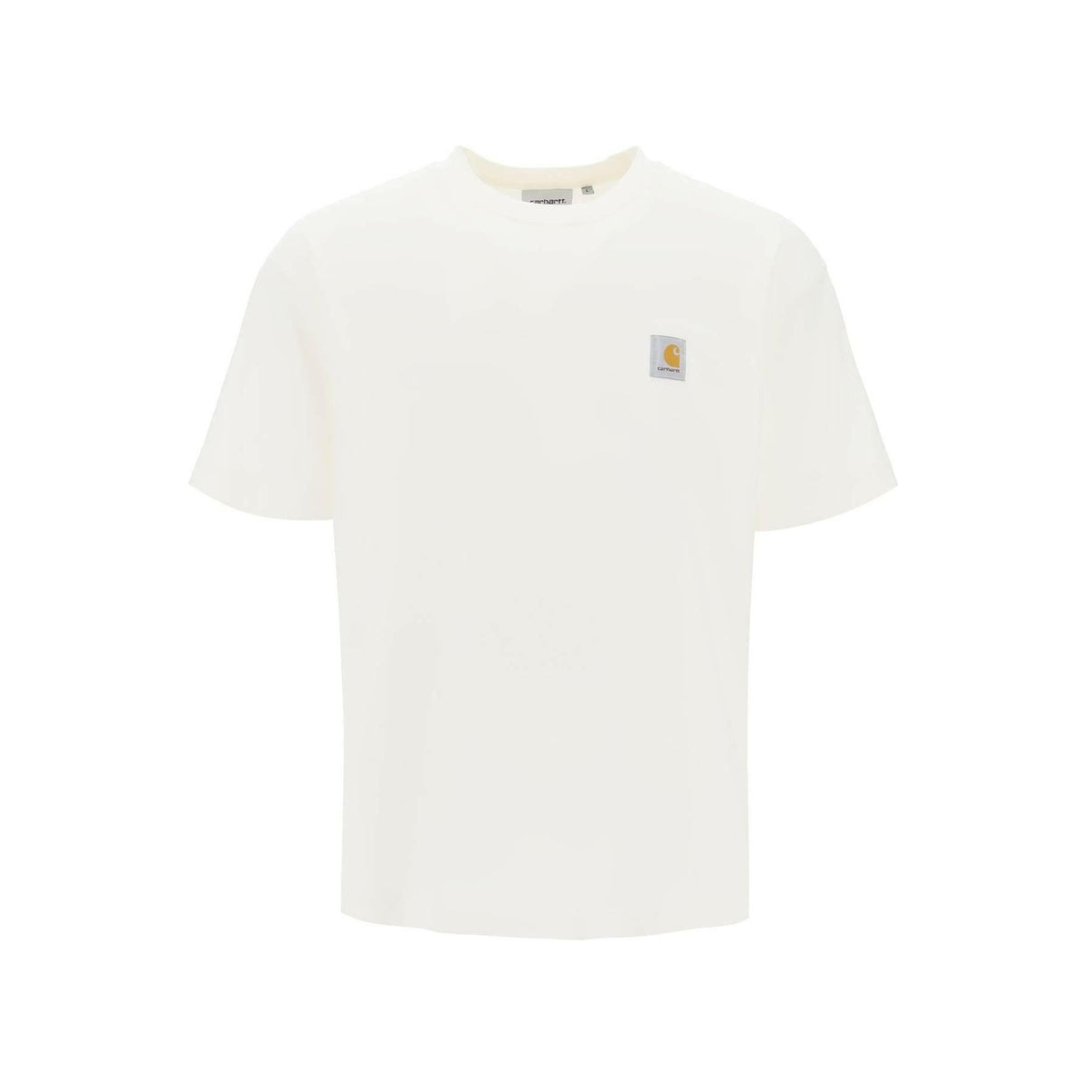 CARHARTT WIP - Wax White Cotton Jersey T-Shirt With Lived-In Look - JOHN JULIA