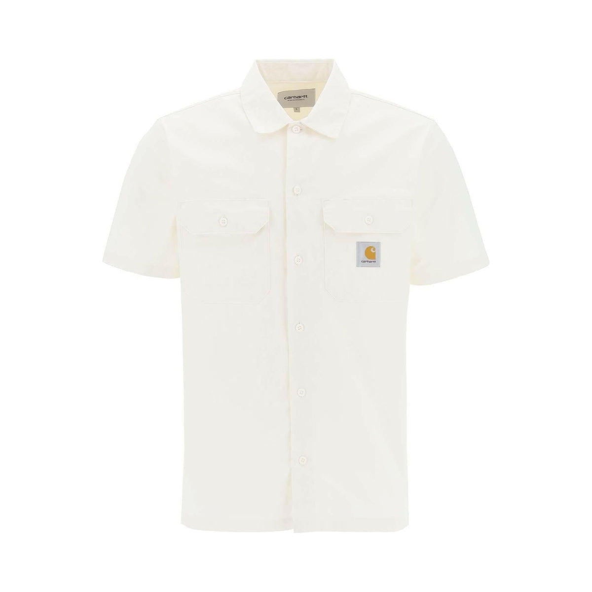 CARHARTT WIP - White Wax Compact Cotton Twill Short Sleeved Shirt - JOHN JULIA