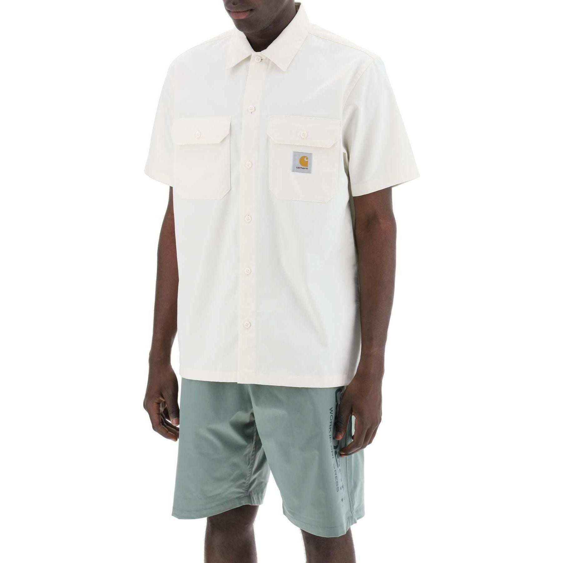 White Wax Compact Cotton Twill Short Sleeved Shirt CARHARTT WIP JOHN JULIA.