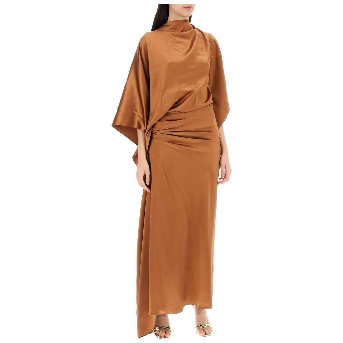 CHRISTOPHER ESBER - Ginger Cusco Silk Draped Midi Dress - JOHN JULIA