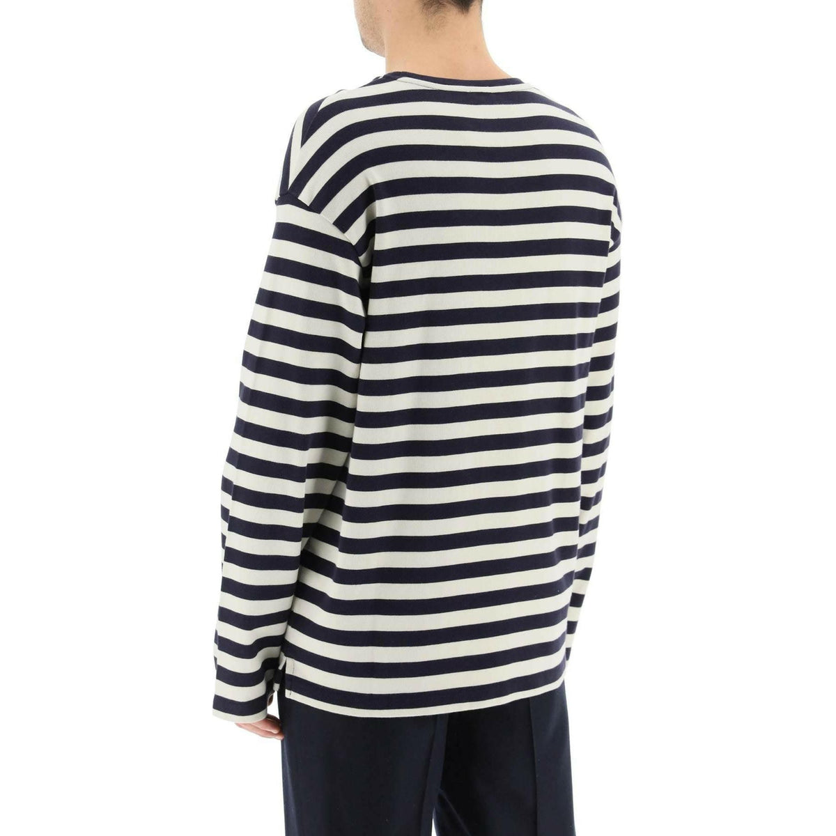 CLOSED - Dark Night Striped Organic Cotton Long-sleeve T-Shirt - JOHN JULIA