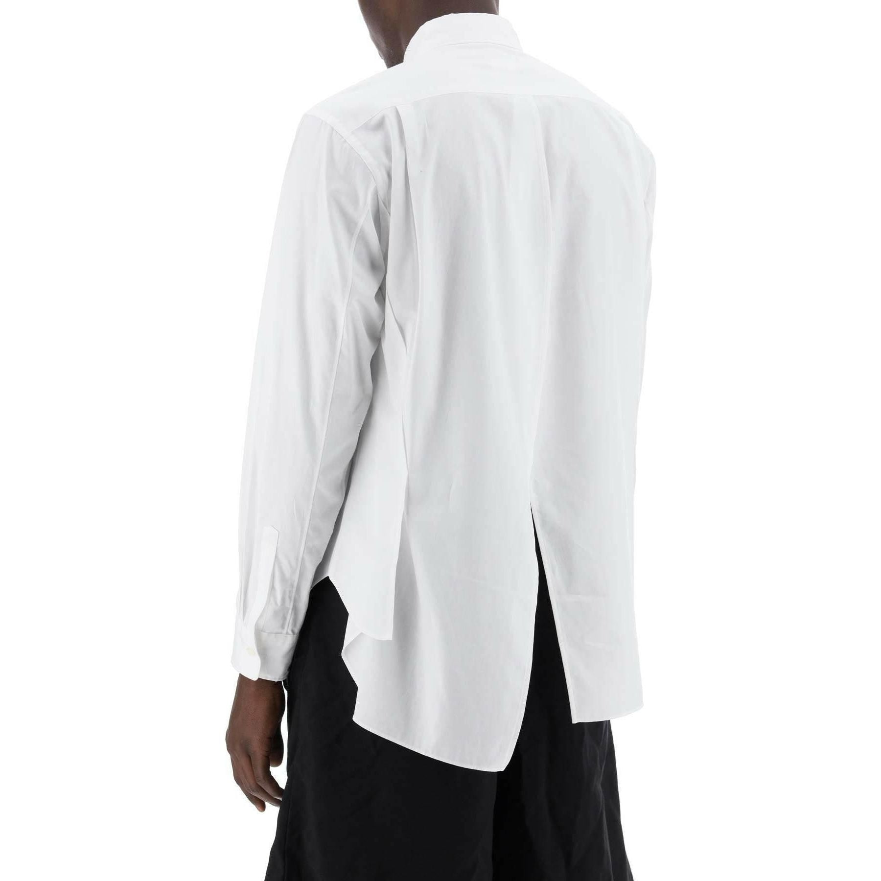White Asymmetric Panelled Cotton Shirt COMME DES GARCONS HOMME PLUS JOHN JULIA.